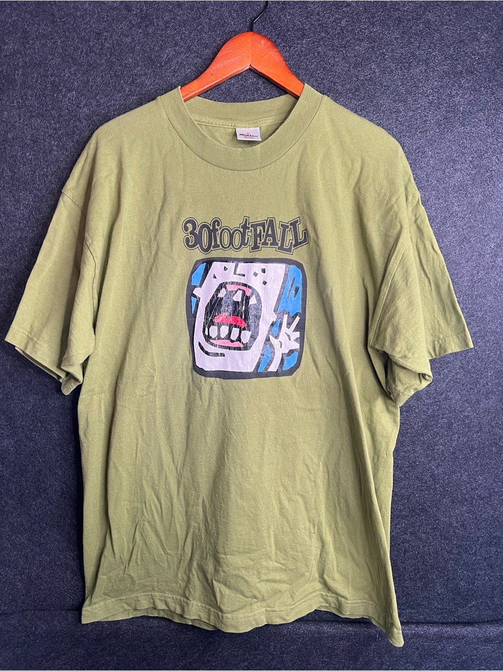 Vintage 90s 30footFALL Green T-Shirt Mens Size XL Made In USA Punk Band Grunge